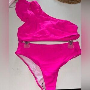 Pink bikini flare top